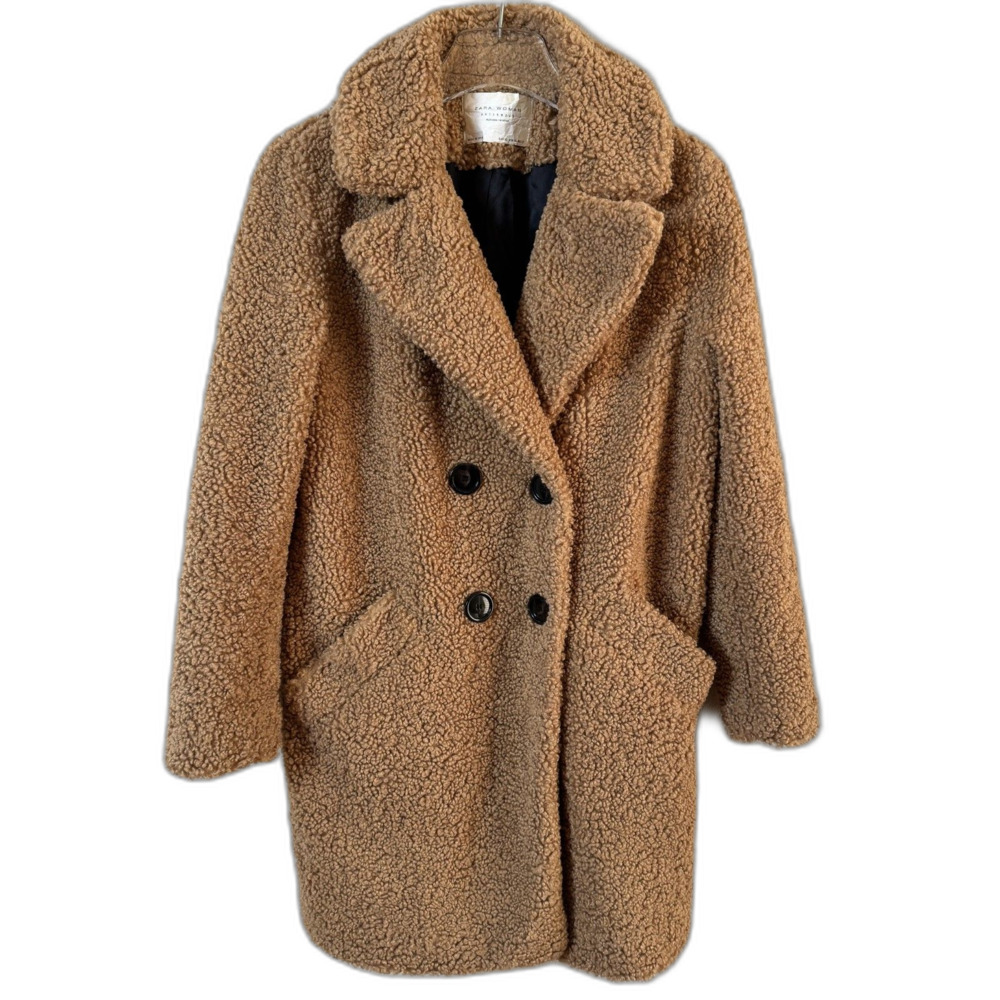 Zara Teddy Double Breast Coat Oversized XS